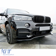 X5 F15 Max V1 Front Lip Piano Black Vacuum Plastic / 2013-2018 - DTBKB6026184