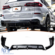 image-4-X5 G05 Rear Diffuser Piano Black ABS / 2018 - up (3 Pieces)