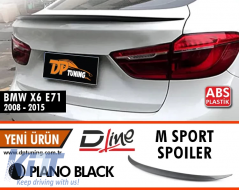 image-0-X6 E71 Rear Spoiler Piano Black ABS / 2008-2015