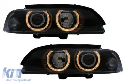 image-42-Xenon Angel Eyes Scheinwerfer für BMW 5er E39 Limousine Touring 1995-2003 Schwarz