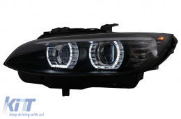 Xenón Fanária Emprós 3D LED Mátia Aggélou katállhloi gia BMW Seirá 3 E92 E93 (2006-2010) U-Type Mavro-image-6099638