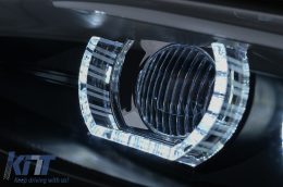 Xenón Fanária Emprós 3D LED Mátia Aggélou katállhloi gia BMW Seirá 3 E92 E93 (2006-2010) U-Type Mavro-image-6099641