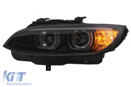 Xenón Fanária Emprós 3D LED Mátia Aggélou katállhloi gia BMW Seirá 3 E92 E93 (2006-2010) U-Type Mavro-image-6099644