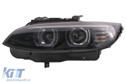 Xenón Fanária Emprós 3D LED Mátia Aggélou katállhloi gia BMW Seirá 3 E92 E93 (2006-2010) U-Type Mavro-image-6099647