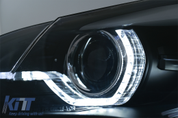 Xenón Faros Angel Eyes 3D Dual Halo Rims LED DRL para BMW X5 E70 2007-2010 Negro-image-6074949