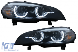 image-73-Xenon fényszóró Angel Eyes 3D LED DRL BMW X5 E70 (2007-2010) modellekhez, fekete, AFS támogatás