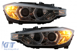 XENON fényszórók Angel Eyes BMW 3-as F30 F31 Sedan Touring (10.2011-05.2015) króm-image-6104094