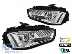 Xenon headlight kit suitable for Audi A4 B8 2012-2015 with dynamic turn signal, chrome base, left and right - ABAUHX6010387
