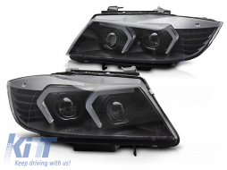 Xenon headlight kit suitable for BMW 3 Series E90 sedan, E91 touring LCI 2009-2011 with black base - ABBMHX6010491