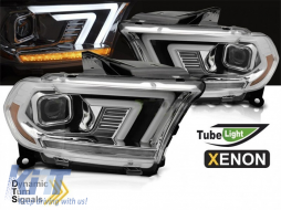 Xenon headlight kit with dynamic turn signals suitable for Dodge Durango 2010-2013 with chrome base-image-6238382