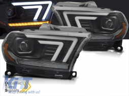 Xenon headlight kit with dynamic turn signals suitable for Dodge Durango 2010-2013 with black base-image-6238388