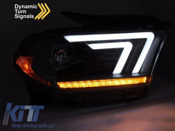 Xenon headlight kit with dynamic turn signals suitable for Dodge Durango 2010-2013 with black base-image-6238390