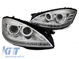 Xenon headlight set suitable for Mercedes S-Class W221 2005-2009 with chrome base, left and right - ABMEHX6009503