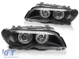 XENON HEADLIGHTS ANGEL EYES BLACK fits BMW E46 03-06 COUPE CABRIO - TTXB6029281