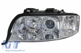 Xenon Headlights Angel Eyes suitable for Audi A6 4B C5 (2001-2004) Limo Avant Chrome-image-6030483