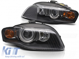 XENON HEADLIGHTS BLACK fits AUDI A4 B7 11.04-03.08