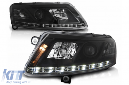 Xenon Headlights LED DRL suitable for Audi A6 4F C6 (04.2004-2008) Black - HLAUA64FBD2S