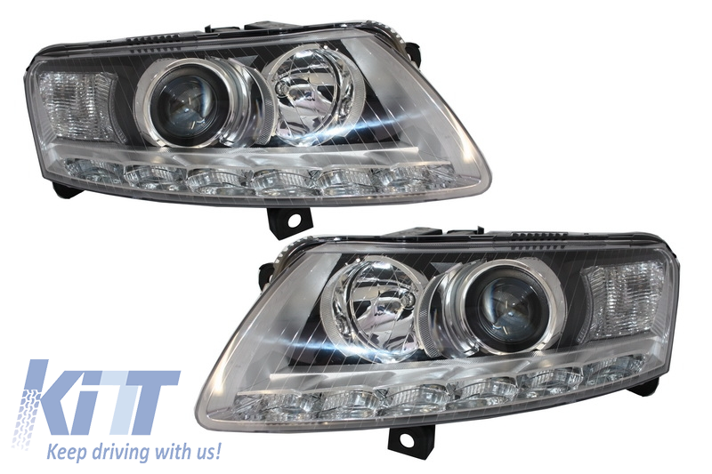 Xenon fényszórók LED DRL megfelelő Audi A6 C6 4F (04.2004-2008) Chrome AFS nélkül