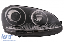 Xenon Look Headlights RHD suitable for VW Golf 5 V Mk5 (2003-2007) Jetta (2005-2010) GTI R32 Chrome Edition-image-5988483