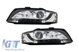 image-7-Xenon Reflektory dla AUDI A4 B6 8E 2001-2004 LED DRL Look Czarny RHD-