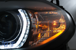 Xenon Scheinwerfer Angel Eyes 3D Dual Halo Felgen LED DRL für BMW X5 E70 07-10 Schwarz-image-6074947