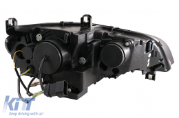 Xenon Scheinwerfer Angel Eyes 3D Dual Halo Felgen LED DRL für BMW X5 E70 07-10 Schwarz-image-6074958