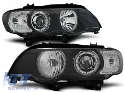 image-18-XENON-SCHEINWERFER ANGEL EYES LED SCHWARZ geeignet für BMW X5 E53 09.99-10.03
