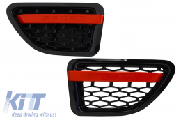 Zentral Kühlergrill Vents für Sport 05-08 L320 Autobiographie Look Schwarz Rot-image-6020586