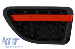 Zentral Kühlergrill Vents für Sport 05-08 L320 Autobiographie Look Schwarz Rot-image-6020587