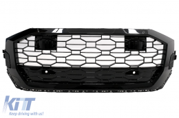 image-48-Zentraler Frontgrill für Audi Q8 2018-2023 Sport Design Glänzend Schwarz