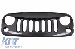 image-44-Zentraler Kühlergrill für JEEP Wrangler Rubicon JK 07-17 Glänzender Kohlenstoff Film beschichtet