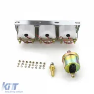 Zusatzinstrumente 3-teiliges Set Öltemperatur Volt Öldruck 52mm Youngtimer Retro Chrom-image-6197612