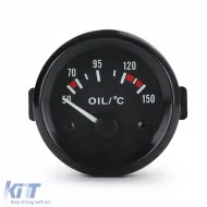 image-49-Zusätzliche Instrument Öltemperatur analog schwarz mit Halter youngtimer retro